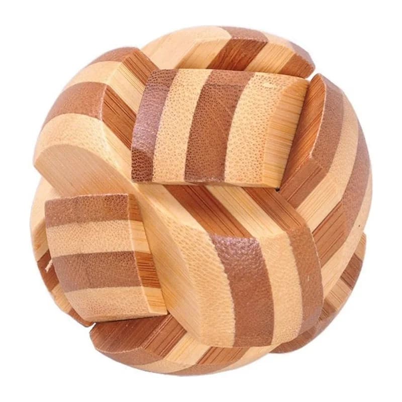 Wooden knot ball brain teaser puzzle